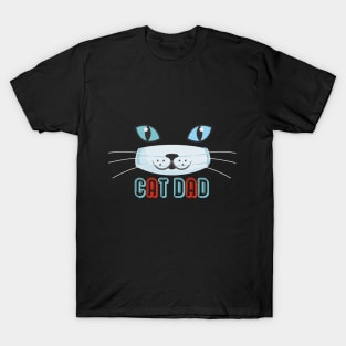 Cat Dad Wearing A Mask Pattern Graphic illustration T-Shirt